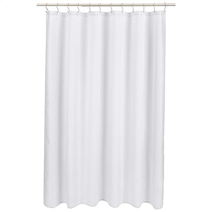 Amazon Basics Linen Style Bathroom Shower Curtain, 72" x 72", Bright White, 11.42" L x 9.45" W