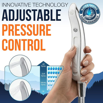 RV Handheld Bidet Sprayer for All RV Toilets, 5' Hose | Fits all RV toilets with adjustable spray pressure, backflow preventer, stay-seated design, and extra-long 5' hose