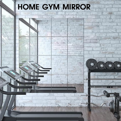 VASUHOME Glass Full Length Wall Mirror Tiles - [12 x10 Inch - 4PCS], Frameless Full Body Mirror for Home Gym, Bedroom, Living Room - Versatile Wall Mirror with Unrivaled Clarity