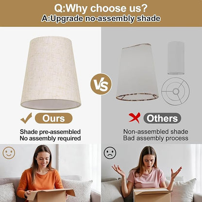 Bathroom Light Fixtures, 3-Light Oil-Rubbed Bronze Vanity Lights, Bathroom Lighting Fixtures Over Mirror with Flared Linen Shade, Modern Wall Sconces for Living Room Hallway