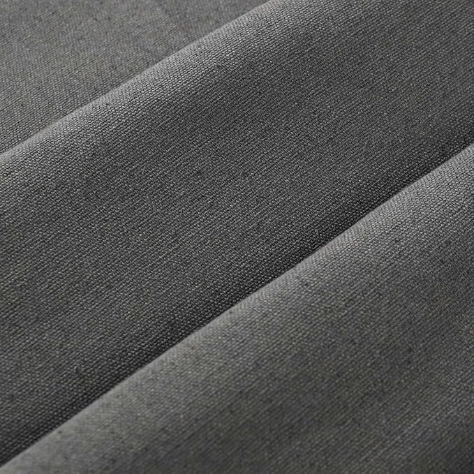 DOSLY Ides Farmhouse Shower Curtain, Beige and Gray Stripe, Button Curtain, Linen and Cotton Woven Fabric, Rustic Charm Country Chic Style, 72x78 in