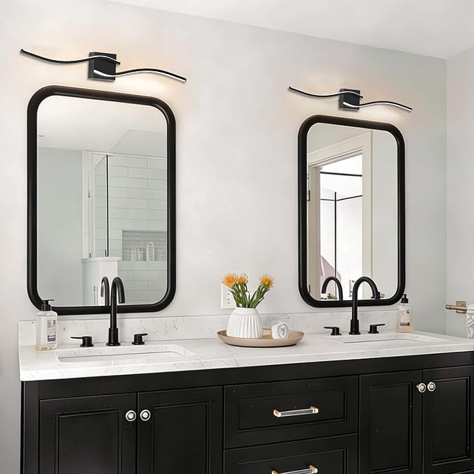 LED Bathroom Vanity Light Dimmable 5CCT 40in, Matte Black | 2700K-6500K Selectable, CRI>80, Rust-Proof Metal & Acrylic, ETL Certified, For Bathroom Mirrors, Washrooms, Vanity Areas