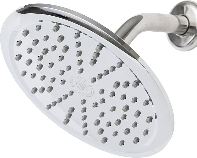 Niagara Conservation N9520CH Rainfall Spa 1-Spray with 2 GPM 8-in. Wall Mount Adjustable Fixed Shower Head in Chrome, 1-Pack | Bathroom Shower Head Sprayer with Pressure Compensation