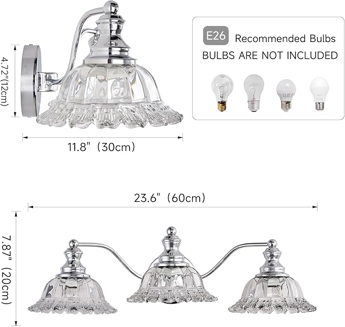 Chrome Vanity Light 3 Light Bathroom Lights Vanity Lights for Bathroom Bathroom Light Fixtures