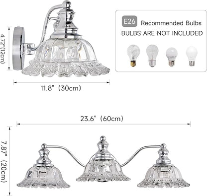 Chrome Vanity Light 3 Light Bathroom Lights Vanity Lights for Bathroom Bathroom Light Fixtures