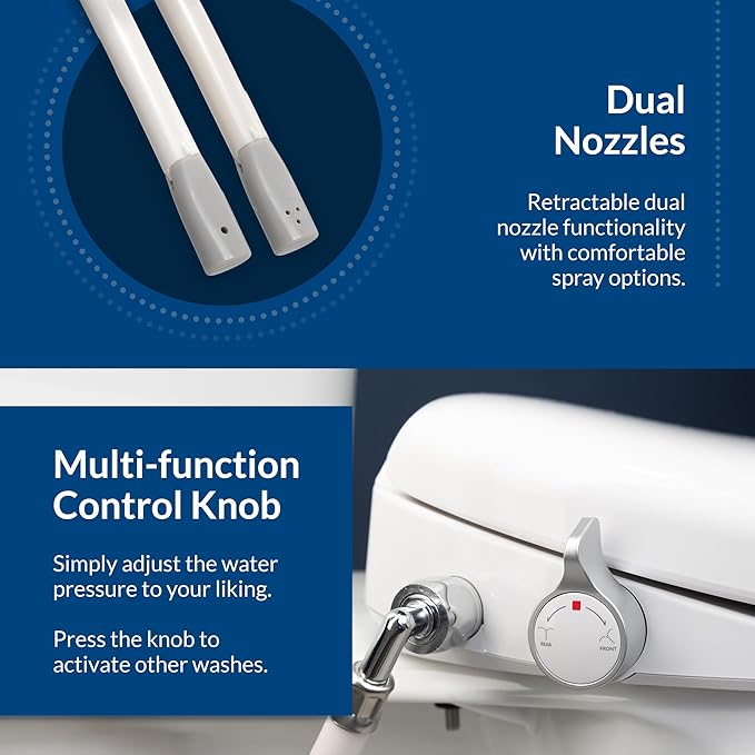 Bio Bidet BB500 Heated Electric Bidet Seat with Warm Water Wash, Night Light, Low Profile Design, Elongated
