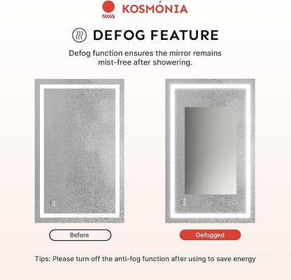 36x72 Inch LED Bathroom Mirror with Lights | Extra Large Lighted Smart Vanity Mirror with Memory Function, Anti-Fog, Backlit + Front Lit, Dimmable 3-Color Temperature