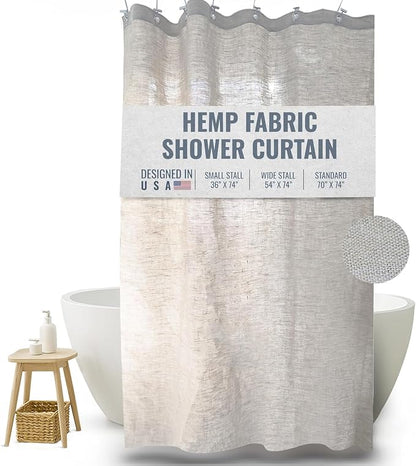 Bean Products White Hemp Bathtub Shower Curtain Liner - 70x74