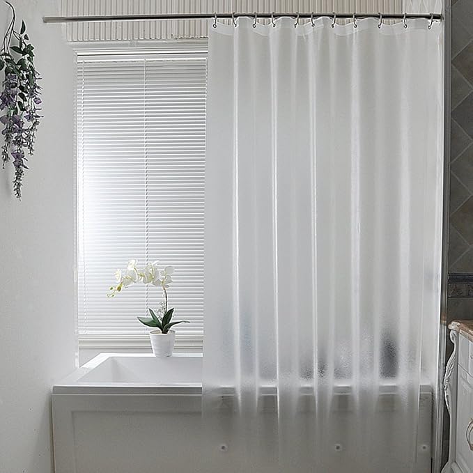 AooHome Frosted Shower Curtain Liner 8G Eva Extra Long Shower Curtain 72x78 Inch with Heavy Duty 5 Bottom Magnets, Thick Shower Liner for Shower Stall, Bathtubs, Semi Transparent