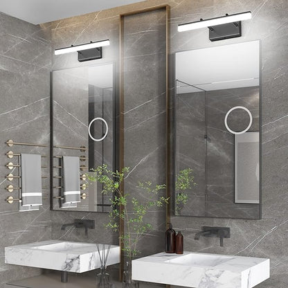 Aipsun 15.7 inch LED Vanity Lights Adjustable Bathroom Wall Light Fixtures Bathroom Lighting Fixture Over Mirror Black Modern Vanity Lighting 5500K