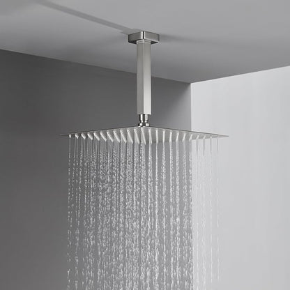 Shower System 12 Inches Rain Shower Combo Set Brushed Nickel Ceiling Mount Shower Faucet Bathroom Faucets with Rainfall Shower Head and Hand Shower
