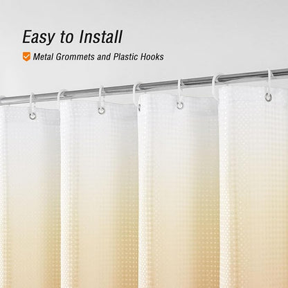 Orange Ombre Fabric Shower Curtain for Bath Decor, 72 x 72 | Orange Gradient Fabric Shower Curtain, Cloth-Textured Bathroom Curtains Shower Set, Water Repellent and Machine Washable
