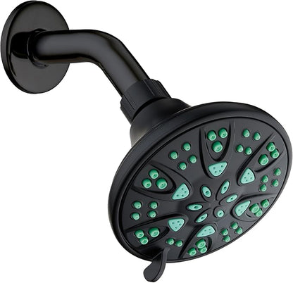 AquaDance Antimicrobial – Anti-Clog High-Pressure 6-Setting Shower Head with Microban Nozzle Protection from Growth of Mold, Mildew & Bacteria for Stronger Shower! 4" Coral Green