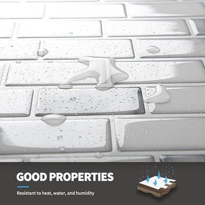 Art3d 10-Pack Peel and Stick Stone Backsplash Tile, 12" x 12", White Marble | Strong Adhesion, Lightweight, Cuttable, Waterproof, Fadeless, Crack Resistant, for Kitchen, Bedroom, Ideal for Recently Moved