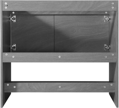 Phoenix 36 Inch Bathroom Vanity with Sink – Modern Design, Soft-Close Doors, Storage Drawers, Durable Build – Classic Grey Vanity for Small Bathrooms (Full Assembly Required)