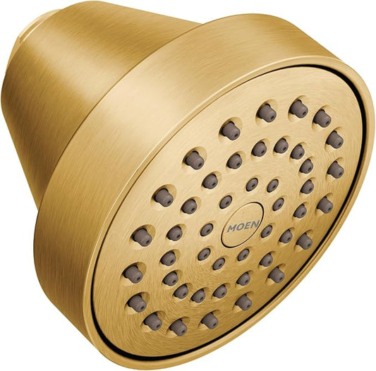 Moen Brushed Gold One-Function 3-5/8" Diameter Spray Head Eco-Performance Showerhead, 6399EP15BG