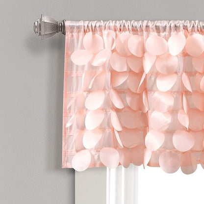 Lush Decor Lush Décor, 14” x 70”, Blush Gigi Valance Textured Window Kitchen Curtain (Single), 16T004609