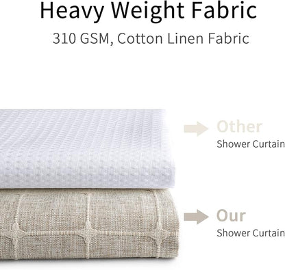 MitoVilla Boho Small Stall Shower Curtain 36 x 72, Grey Half Size Narrow Polyester Linen Tassel Cloth Fabric Shower Curtains for Chic Modern Farmhouse Country Bathroom Decor