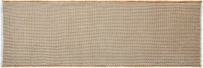 TYUU Waffle Runner Rug Bathroom, Long Boho Bath Mat, 72x24 Khaki & White | Super Absorbent Quick Dry Bath Rug, Non-Slip Backing, Soft Waffle Washable Farmhouse Bathroom Mats, Tub, Shower & Home Decor