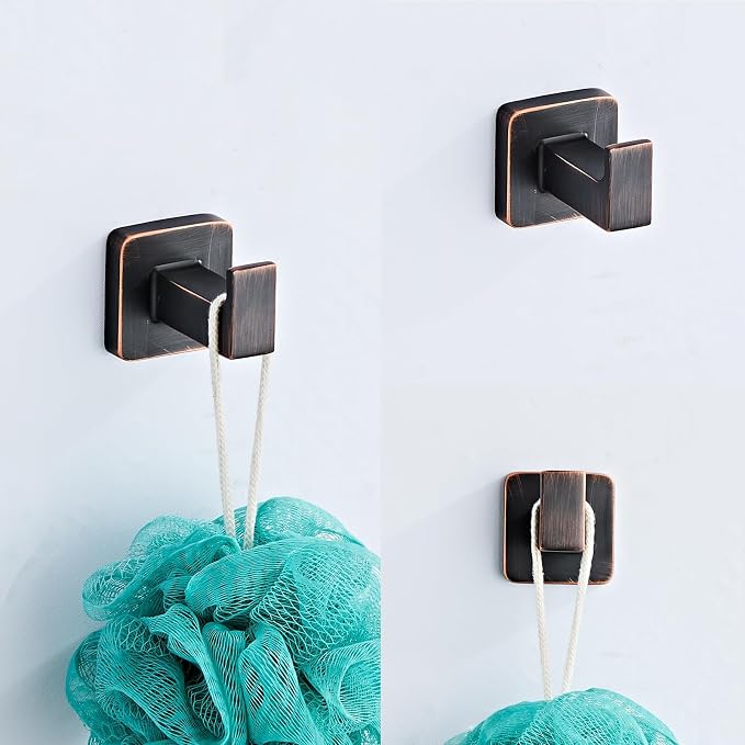 Bathroom Hardware Set 4 Pieces,Oil Rubbed Bronze Bathroom Accessories Set Stainless Steel Wall Mounted, Hand Towel Bar, Towel Ring, Robe Towel Hooks,Toilet Paper Holder,Towel Bar Set, 23.6 Inch