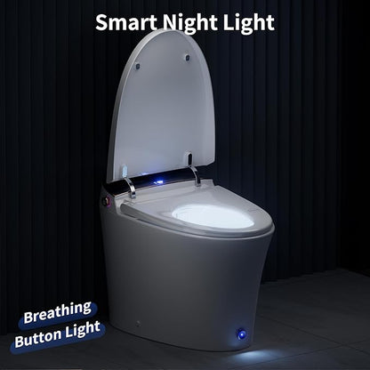 Casta Diva Smart Toilet with Tank, Foam Dispenser, Soft-Close Lid, Foot Kick & Off-seat Auto Flush, Heated Seat, Warm Water & Dryer, Blackout Flush, 1.06 GPF Digital Display with Remote(CD-Y010L)