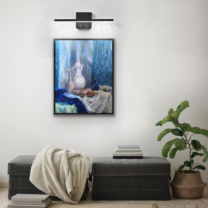 Modern LED Bathroom Vanity Lighting Fixtures Over Mirror 16inch 8W Modern Bath Light Matte Black Wall Lighting Fixture for Bathroom Cool White 6000K