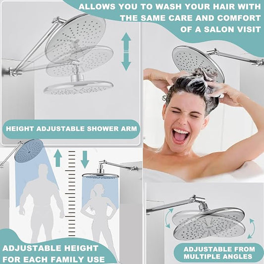 Shower Panel Tower System with Adjustable Shower Head, Self-Cleaning Shower Tower with 2-Setting Powerful Body Jets and 5-Function Handheld Shower, Shower Column Brushed Stainless Steel