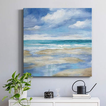 Renditions Gallery Washy Coast Wall Art, Premium Gallery Wrapped Canvas Decor, Ready to Hang, 32 in H x 32 in W, Made in America Print