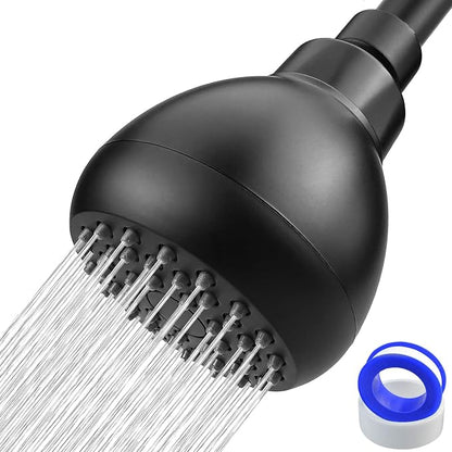 High Pressure Shower Head - Powerful Bathroom Pressure Boosting Showerhead - Perfect Universal Replacement for Rain Shower Heads(Matte Black)