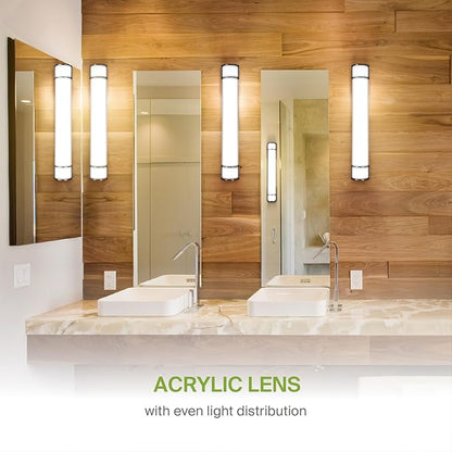 ASD LED 36" Vanity Flush Mount Light Fixture, Linear Bathroom Lighting Bar | 3CCT, Dimmable, Energy Star, ETL Listed | 30W 2650LM 3000-5000K 120V | Long Bath Wall Sconce Over Mirror | Black, 4 Pack
