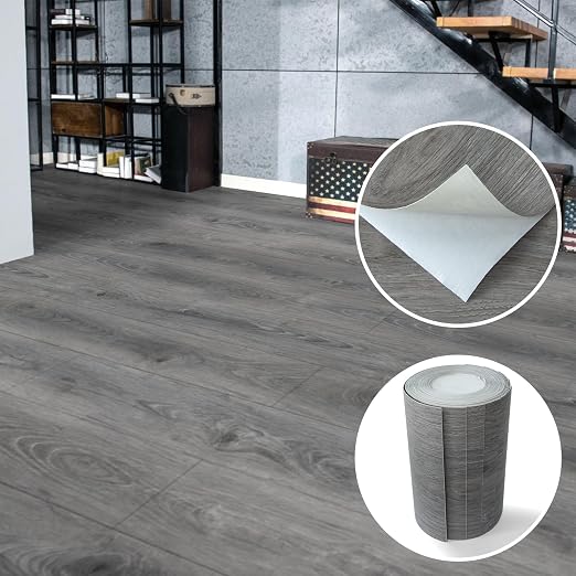 Art3d Wood Textured Peel and Stick Vinyl Floor Tiles, 40-Pack, Gray