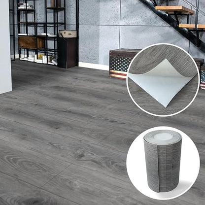 Art3d Wood Textured Peel and Stick Vinyl Floor Tiles, 40-Pack, Gray
