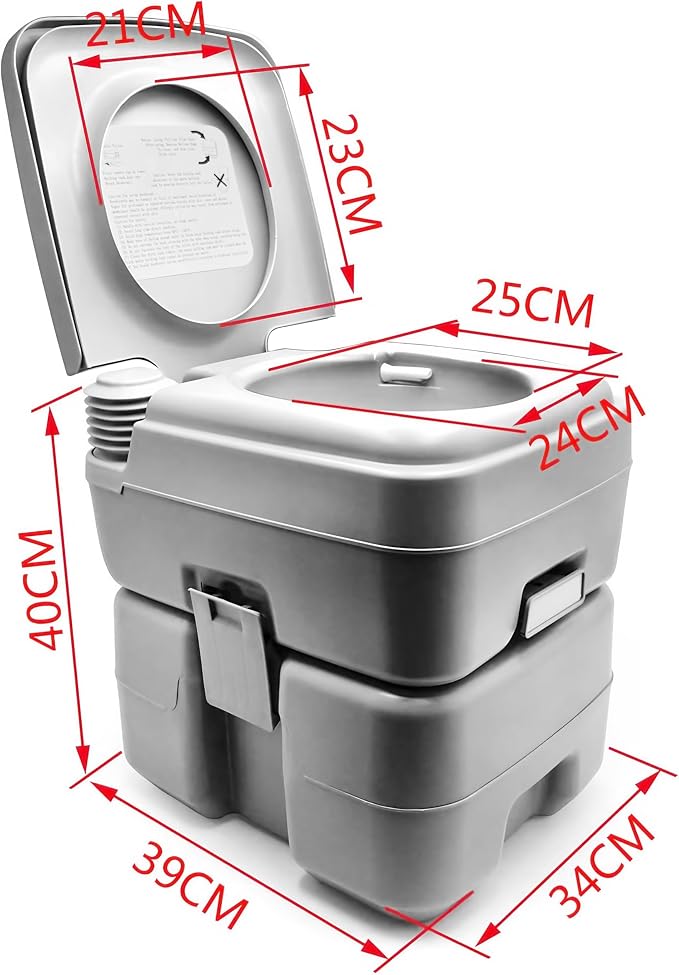 HTTMT- ET-Toilet001-5 Gallon 20L Portable Toilet Flush Travel Camping Outdoor/Indoor Potty Commode
