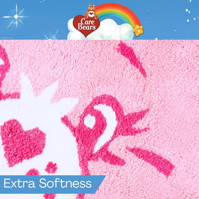 Care Bears Cheer Bear Pink Cotton Non Slip Plush Bathroom Mat Rug (Officially Licensed Product) By Franco