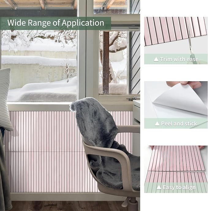 10-Sheet Upgraded Thick Peel and Stick Kitchen Backsplash Tiles | Waterproof Premium Self-Adhesive Wall Tile Stick on Backsplash for Kitchen,Bathroom and Fireplace(Pink,12"×12")
