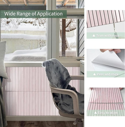 10-Sheet Upgraded Thick Peel and Stick Kitchen Backsplash Tiles | Waterproof Premium Self-Adhesive Wall Tile Stick on Backsplash for Kitchen,Bathroom and Fireplace(Pink,12"×12")