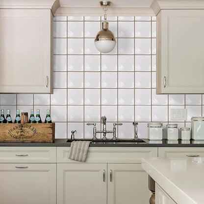 Alwayspon Vinyl Sticker Peel and Stick, Self-Adhesive Wall Tile Transfers Backsplash Sticker Decal for Kitchen Bathroom, 6x6inch/15x15cm 10Pcs, T030
