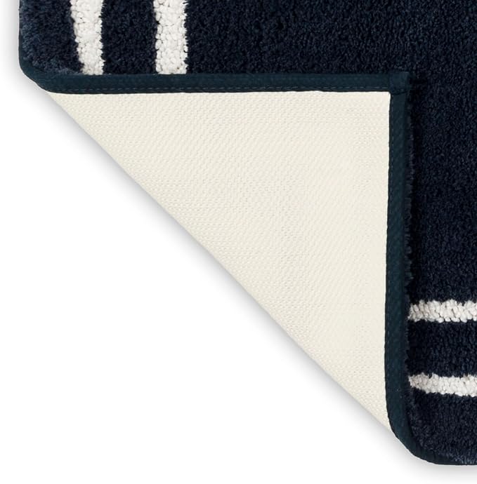 Mohawk Home His Casual Novelty; Solid Navy Blue 1' 5" X 2' Bath Mat Perfect for Bathroom