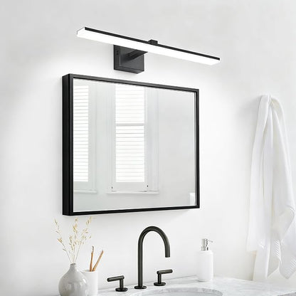 Black Bathroom Vanity Lights- 24inch Modern LED Bathroom Light Fixtures Dimmable Vanity Light Acrylic Bath Room Lighting Fixture Over Mirror