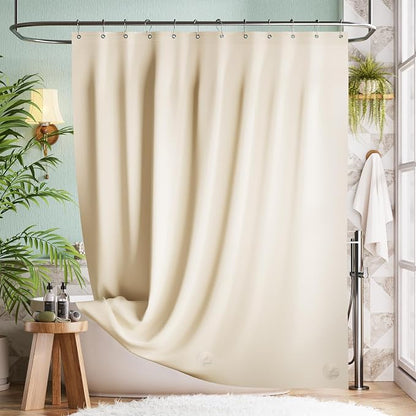 Bathway Shower Curtain Liner, Beige Shower Curtain Liner 72x72 PEVA Waterproof Shower Curtain Liner Plastic with 3 Magnets and 12 Rustproof Metal Grommets, Lightweight Shower Liner for Bathroom