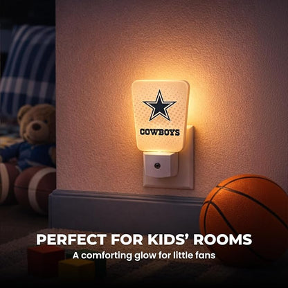 Party Animal NFL Team LED Night Light, New England Patriots | Energy-efficient LED light with auto-sensor & 3 light settings; Slim 5-inch design fits standard outlets for indoor use