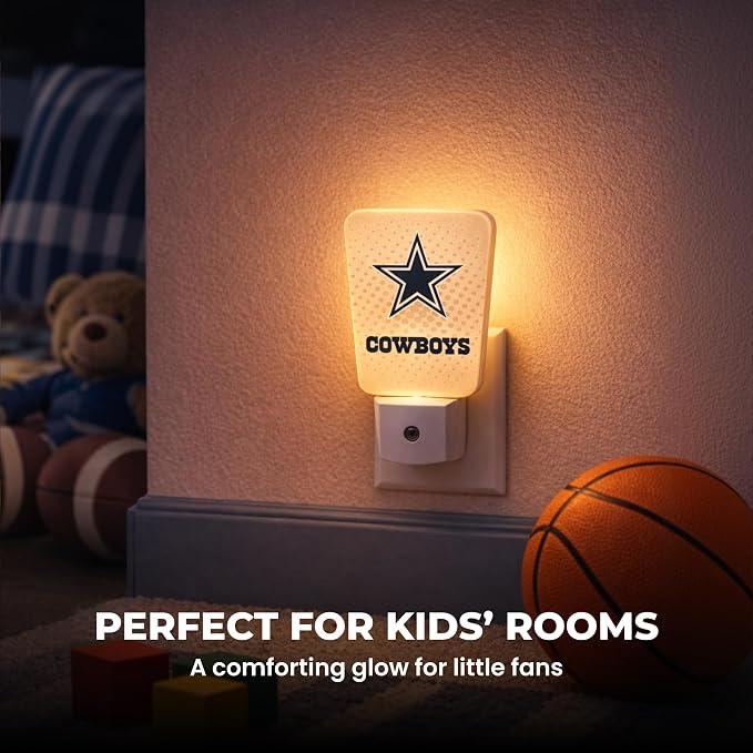 Party Animal NFL Team LED Night Light, Pittsburgh Steelers | Energy-efficient LED light with auto-sensor & 3 light settings; Slim 5-inch design fits standard outlets for indoor use