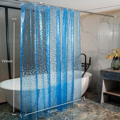 Shower Curtain Liner, 100% Waterproof Eva Shower Curtains with 3 Duty Heavy Bottom Magnets and 12 Rust Proof Grommets, 72x72 Weighted Shower Liner for Shower Stall, Bathtubs