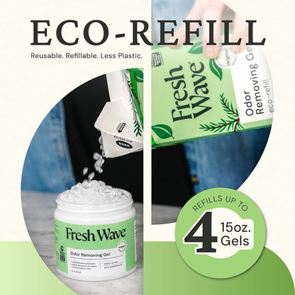Fresh Wave Original Odor Eliminator Gel 15 oz - Air Freshener for Home | Lasts 30-60 days. Plant-based odor absorber. No perfumes or harsh chemicals. Bathroom & closet deoderizer. Refills available.