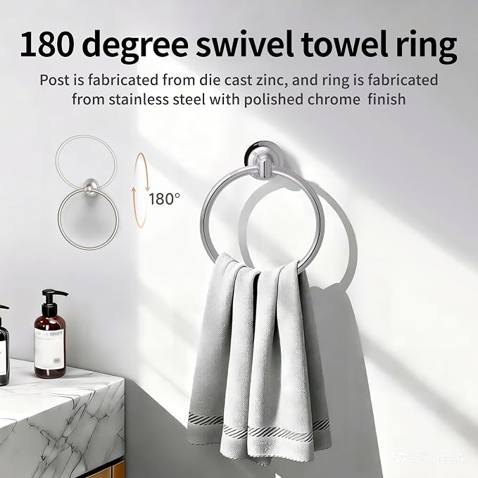 Formosa Design Hardware 4-Piece Bathroom Accessories Set (Polished Chrome) | A Complete set Strong and Reliable