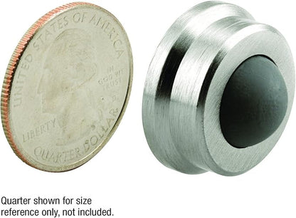 Prime-Line J 4647 1 In., Cast Brass, Brushed Chrome, Wall Stop with Convex Bumper (Single Pack)