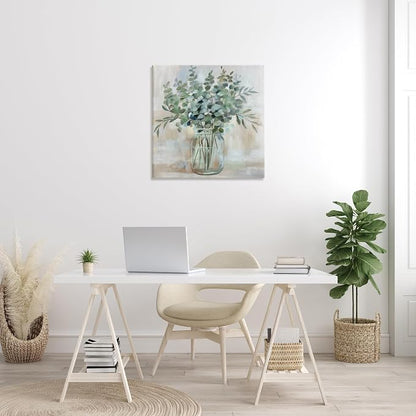 Soothing Eucalyptus Herb, 30 x 30 Inch Canvas Wall Art | Stupell Industries · By Nan · Ready to hang · Rustic farmhouse charm for kitchen or living spaces · Made in USA