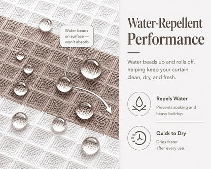 Dainty Home Waffle Weave Waterproof Shower Curtains for Bathroom Clearance, Natural Taupe 70" x 72", Clearance Shower Curtains, Bath Curtains, Shower Curtain Waterproof Fabric