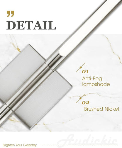 30 Inch Brushed Nickel LED Bathroom Vanity Light, 3CCT Dimmable | 16W, CRI90 Vanity Lighting Fixtures Over Mirror, 360° Rotatable Modern Bathroom Vanity Light Bar, AD-W9465-L75-SN