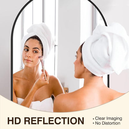 FICTOR 24" x 36" Arched Bathroom Vanity Mirror for Over Sink, Black | Anti-Rust Metal Framed, HD Tempered Shatter-Proof Glass, Modern Wall Mirror for Entryway, Living Room, Bedroom